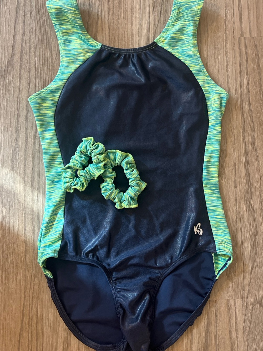 AL gymnastics with 2 scrunches brand k bee leotards